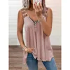 Women Sexy Hollow-Out Lady Fashion Tops Casual Clothes Sleeveless V-neck Loose Tshirts Zipper Plus Size T-Shirt Femme Tunic Y0629