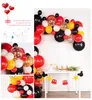 1 Set rote und schwarze Ballonketten-Kombinationsset, Valentinstag, Geburtstag, Party, Hochzeit, Dekoration, Luftballons