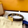 Luxury classic fashion men women double leather bracelet with high quality personalized small padlock with gift box packaging