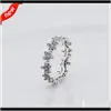 Dostawa opaski 2021 Kompatybilna Pandora Ring Pierścienie Daisy z sześcienną cyrkonem 100 percent 925 Sterling Sier Jewelry Hurtowa DIY KKA1951 62FC