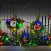 Lampada solare Recinzione ad anello per feste 24LED Balcone Cortile Fata romantica Impermeabile Paesaggio esterno Decorazioni da giardino 6 ghirlande