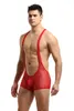 Męskie ciało kształtujące męskie bieliznę seksowne koronkowe spodnie Mesh Bodysuit Jockstrap Wrestling Singlet Sumpsuits Suspiser Teddies