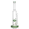 Glass Tube Bong UFO percolator Straight Hookah bongs 13.8" Tall Heady Water Pipes Oil Rigs Bubbler Smoking Pipe Thick