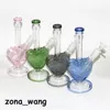 9 Inch Smoke hookah Water Pipe heart shaped glass bongs oil rig thickness for smoking bong with bowl downstem wax dabber tools