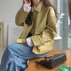 Autumn Women's PU Leather Jacket Korean Style Long Sleeve Turn Down Collar Short Coat Jackets Outerwear Female 210428