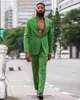 Herenpakken Blazers 2022 Stijlvol kostuum Homme Men Pak Wedding Green Man Blazer broek 2pcs jasbroek Bruidegom bruidegomsmannen Tailor-ma