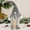 Christmas Faceless Sitting Gnome Forest Old Man with Lamp Hanging Leg Pendant xmas Decoration New Year 2022 Home Decor