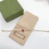 Chic Ruby Diamond Pearl Necklace Armband Designer Double Letter Pendant Neckor Love Heart Rhinestone Armband Smycken Sets181f