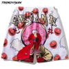 Short Men Beach Vacation Funny Cartoon Stampato Summer Hip Hop Oversize Pocket Streetwear Harajuku Coulisstrings Casual Shorts 210601