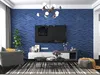 Art3d 50x50 cm Navy Blue 3D Plastikowe panele ścienne Dźwiękoszczelne Slim Wave Design do salonu Sypialnia TV Tło (opakowanie 12 płytek)