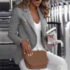 Elegante moda donna nera Blazer Business Casual Slim Cardigan Capispalla Office Ladies Suit Top Solid Fall Jacket Coats 5xl 211122