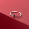 Кластерные кольца солидные 925 стерлингового серебра для женщин для женщин для подростков девушки тонкие регулируемые сердца свадьба мода ювелирные изделия