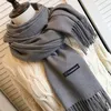 2021 Vinter Ny stil Tassel Imitation Cashmere Liksom Scarf Long Section Ladies Warm Pure Color Sort Shawl Partihandel