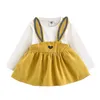 女の子のドレスアーロネットの女の子赤ちゃんプリンセスドレスカジュアル春2021スタイルの長袖漫画服黄色い女の子のための黄色