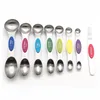 Measuring Tools Stainless Steel Magnetic Measuring Spoons with Leveler Double-Sided for Cooking Baking Dry Liquid Power Ingredients Teaspoon 8-piece Set ZL0623