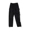 IEFB Multi Pocket Hip Hop Streetwear Mode Cordon Leggings Pantalons décontractés Tendance Taille élastique Pantalon noir 9Y7476 210524