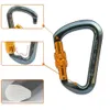 Professionell karabiner 30kn Skruvdörr Lås Carabiner D Typ Ring Hook Outdoor Downhill Climbing Utrustning Säkerhet Hook Dropship