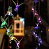 Zonne-lampen Hummingbird Wind Chimes Color Changing Mobile Outdoor Lighting Hanging Patio Light, Porch, Deck, Tuin Decor