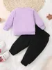 Baby-Herz-Print-Sweatshirt-Jogginghose SIE
