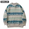 Harajuku vintage jumper striped ugly sweater streetwear pullover men oversized hip hop punk knitwear video grandpa 210909