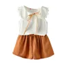 여름 아기 소녀 옷 세트 유아 소녀 옷 아이들 옷을위한 2pcs 복장 어린이 의류 2 4 5 6 년 Y200831 157 Z2