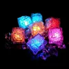 LED Ice Cubes Bar Fast Slow Flash Auto Changing Crystal Cube Vattenaktiverad Light-up 7 Färg för Romantisk Party Bröllop Xmas Present ZZD8790