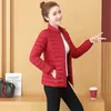 Veste d'hiver femme rouge 6 couleurs L-6XL grande taille automne coréen court mince léger vers le bas coton manteaux feminina LR832 210531