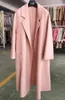 Winter Korean High-end Water Corrugated Woolen Overcoat Fashion Long Bathrobe Style 100% Wool Jacket Coat Women 210930