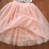 Ins Girls Summer Clothing Set Tutu Gonna lunga per bambini Top in pizzo Hallowed + Gonna lunga Elegante costume da festa per bambini 210529