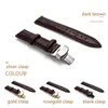 Echtes Leder-Uhrenarmband, Edelstahl, Butterfly-Verschluss, 14 mm, 15 mm, 16 mm, 17 mm, 18 mm, 19 mm, 20 m, 21 mm, 22 mm, 24 mm, Uhrenarmband-Werkzeug H0915