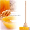 Spoons Flatware Kitchen Dining Bar Home & Garden spoons 50Pcs Long Handle Wood Honey Spoon Mixing Stick Dipper Extractor For Jar C3176