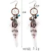 National Wind Romantic Dreamcatcher Dangle Earrings for Women Feather Drop Earring Unique Elegant Fashion Jewelry