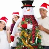 Decorações de Natal Topper de árvore Xmas Snowman Hugger Posable Armas Decoração Festa Ornamento Inverno País das Maravilhas Suprimentos