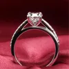 Cluster Rings VS1 F 1CT Genuine 18K White Gold Ring Bonzer 4 Prongs Brand Quality Jewelry Moissanite Diamond Anniversary Women Edwi22