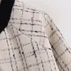 Giacche da donna Xikom 2021 Autunno donna Vintage scozzese manica lunga O collo Slim Office Lady Blazer cintura femminile Streetweaer Suit Top