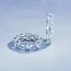 Professionale Eternity europei e americani diamante blu Unico CZ 10KT oro bianco riempito fascia di cerimonia nuziale Size 6-10 gioielli regalo delle donne R010