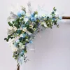 Dekorativa blommor kransar konstgjorda blommor arrangemang bord mittpieces boll triangel rad dekor bröllop båge bakdrap party 289t