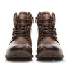 Homens Botas Inverno Lace Up Vintage Plush Manter Quente tornozelo Botas de Neve Homens Calçados Couro Casual Sapatos Botas Hombre