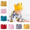 Baby haaraccessoires gebreide kroon tiara kinderen baby haak hoofdband cap hoed verjaardag partij fotografie rekwisers beanie bonnet winter bewaren warm