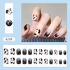 False Nails 24pcs/Box Detachable Short Round/Square Head Wearable Heart Bow Fake Full Cover Nail Tips Press On Prud22