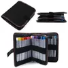 Pencil Bags Canvas Wrap 72 Slots Colored Case Roll Holder Multi-purpose Pouch For School Art Soft Travel