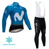 Racing set 2021 mens vintersport fleece cykling jersey termiska bib byxor tights set kit