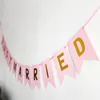 new Just Married Happy Birthday Bunting Banner Letter Hanging Garlands Pastel String Flags Baby Shower Party Wedding Decor EWF7009
