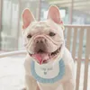 Doce animais de estimação saliva toalha bib letra cópia pet babibs vestuário de cão coreia estilo bulldog cães bandanas suprimentos