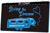 LC0507 Campsite Living the Dream Lichtschild 3D-Gravur