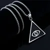 Symbole de puissance Triangle oeil d'horus pendentif chaîne en acier inoxydable collier pour hommes chaînes masculines