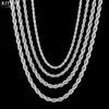 Käkel av hög kvalitet guldplätering rep kedja rostfritt stål halsband för kvinnor män mode 3mm 5mm 6mm 50 cm 60 cm smycken gåva chai9230246