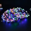 8 Colors Flashing LED Strings Glow Flower Crown Headbands Light Party Rave Floral Hair Garland Luminous Wreath Wedding Flowers Girl Kids Toys T1104A item