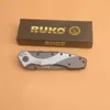 Ruko Survival Folding Kniv 3CR13mov Half Serrated Blade Aluminium Alloy + Kolfiberhandtag EDC Pocket Knives med Retail Box