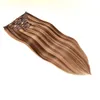 Заселение в наращивании волос Шоколадная коричневая светлая блондинка № 4 27 Цвет 8 шт 120 г 14 дюймов-24-дюймовый remy extension